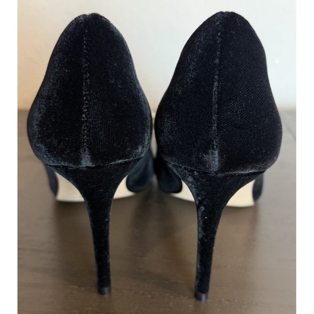 Kurt Geiger Size 7.5/ 38 Belgravia Black Velvet Rhinestone Bow Heels Shoes Pumps - Picture 8 of 15